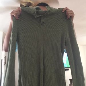 Green knitted sweater
